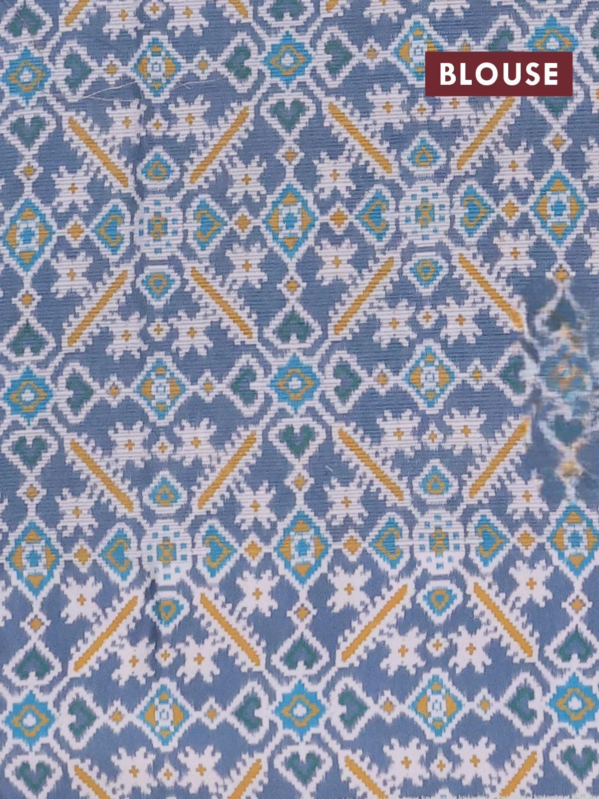 Pastel Blue and Grey Art Kota Cotton Ikat Printed Saree